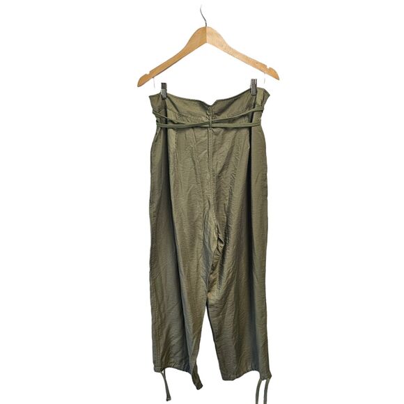 Anthropologie TINY Pants Green Paperbag Tie Waist Button LARGE - Picture 4 of 5